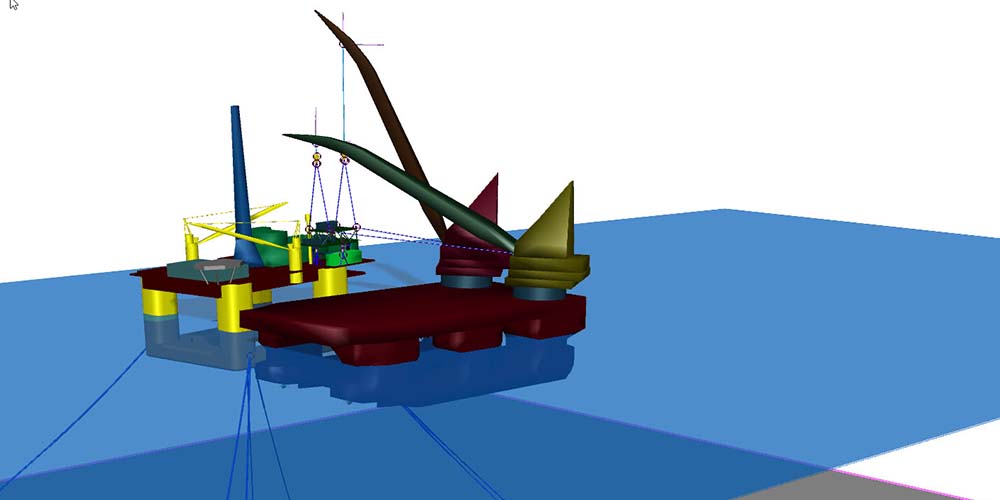 司马，海上作业软件包括浮式风力发电机设计